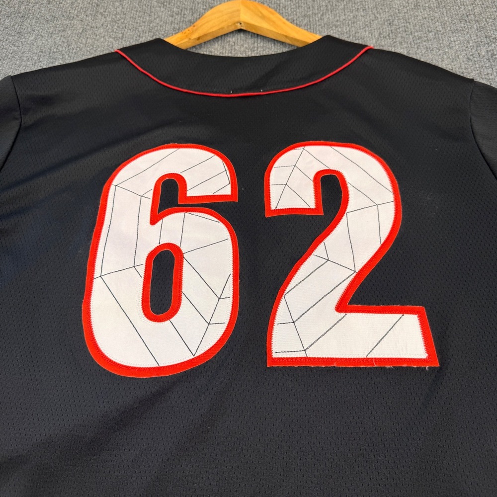Marvel Spider-Man Baseball Jersey Mens XL Black Good Embroidered Mesh 62 - Picture 7 of 11
